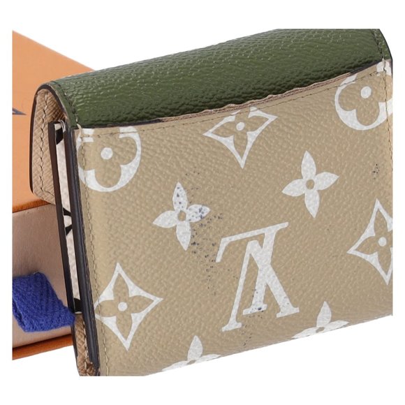 Louis Vuitton M67640 Monogram Giant Portefeuille Zoe Khaki Trifold Wallet w Box - Picture 16 of 16